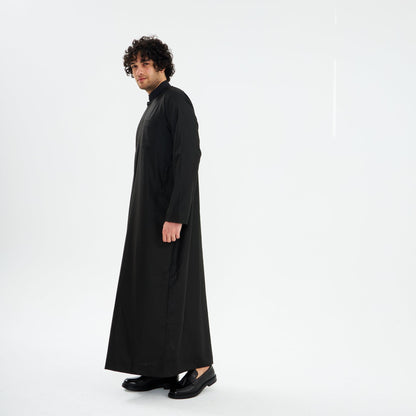 Black Kuwaiti Dishdasha-Mens