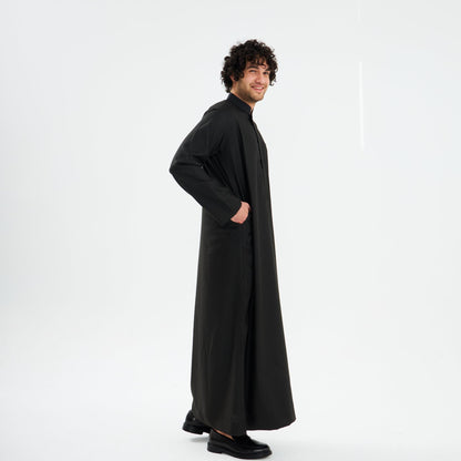 Black Kuwaiti Dishdasha-Mens