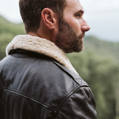 Maverick Leather Bomber Jacket | Vintage Black