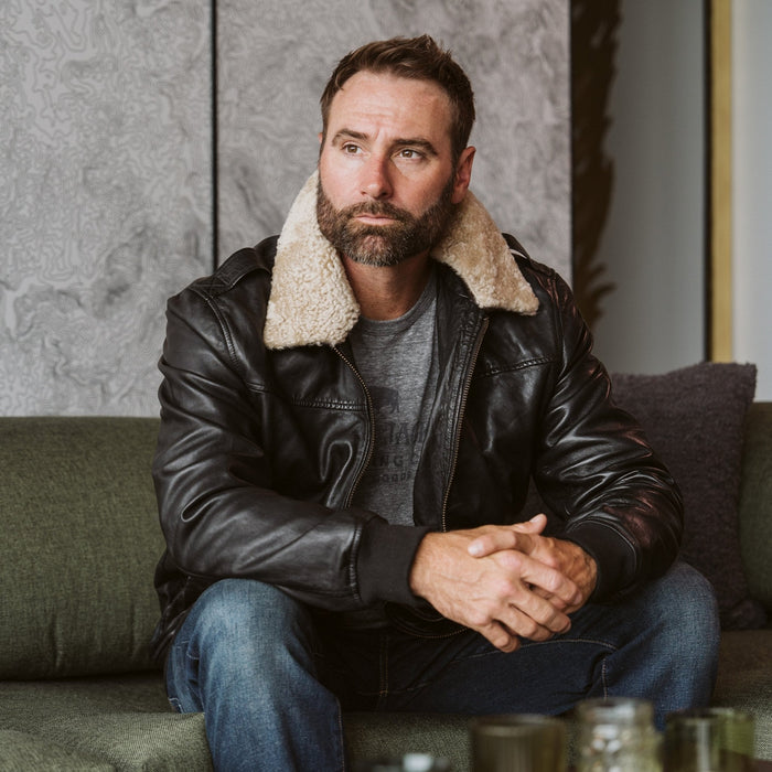 Maverick Leather Bomber Jacket | Vintage Black