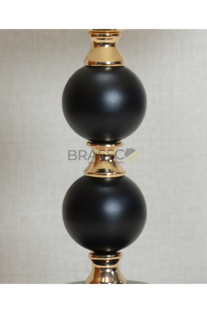 Black Ball-Accent Brass Metal Table Lamp