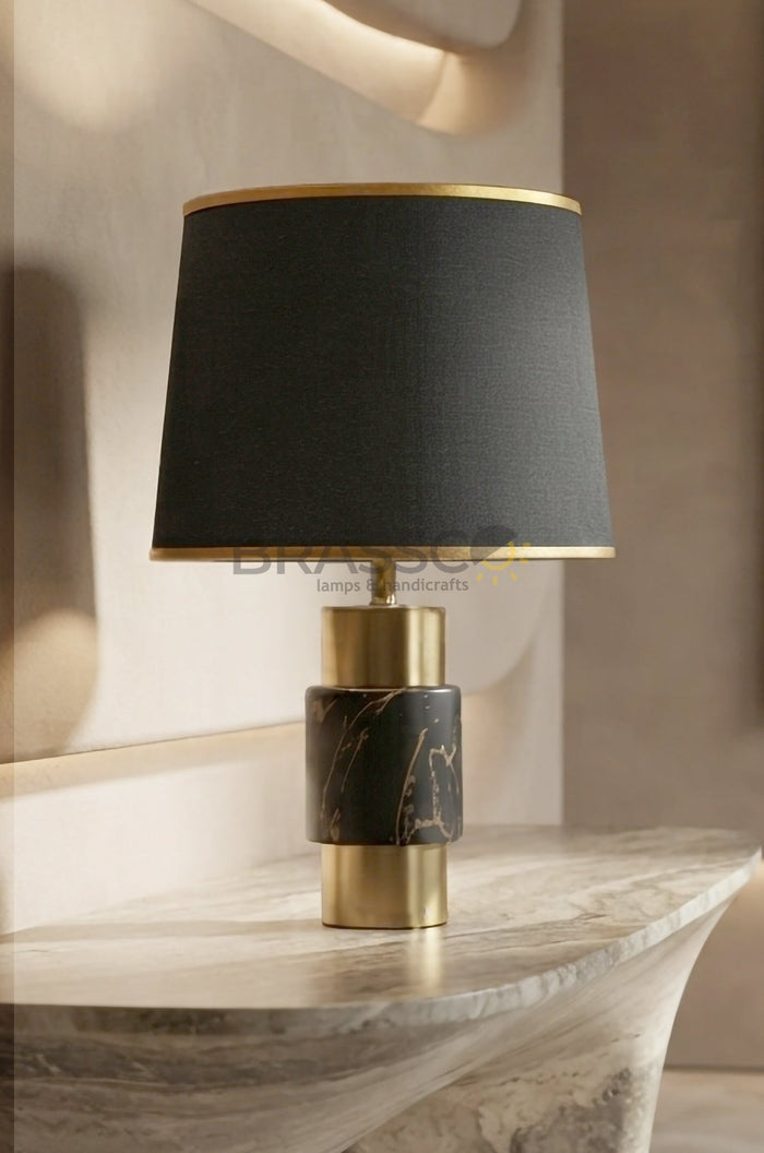 Black Marble-Texture Brass Metals Lamp - Style 03