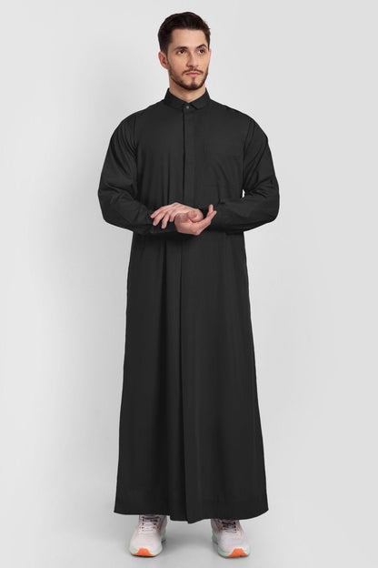 Black Tuxedo Collar Thobe