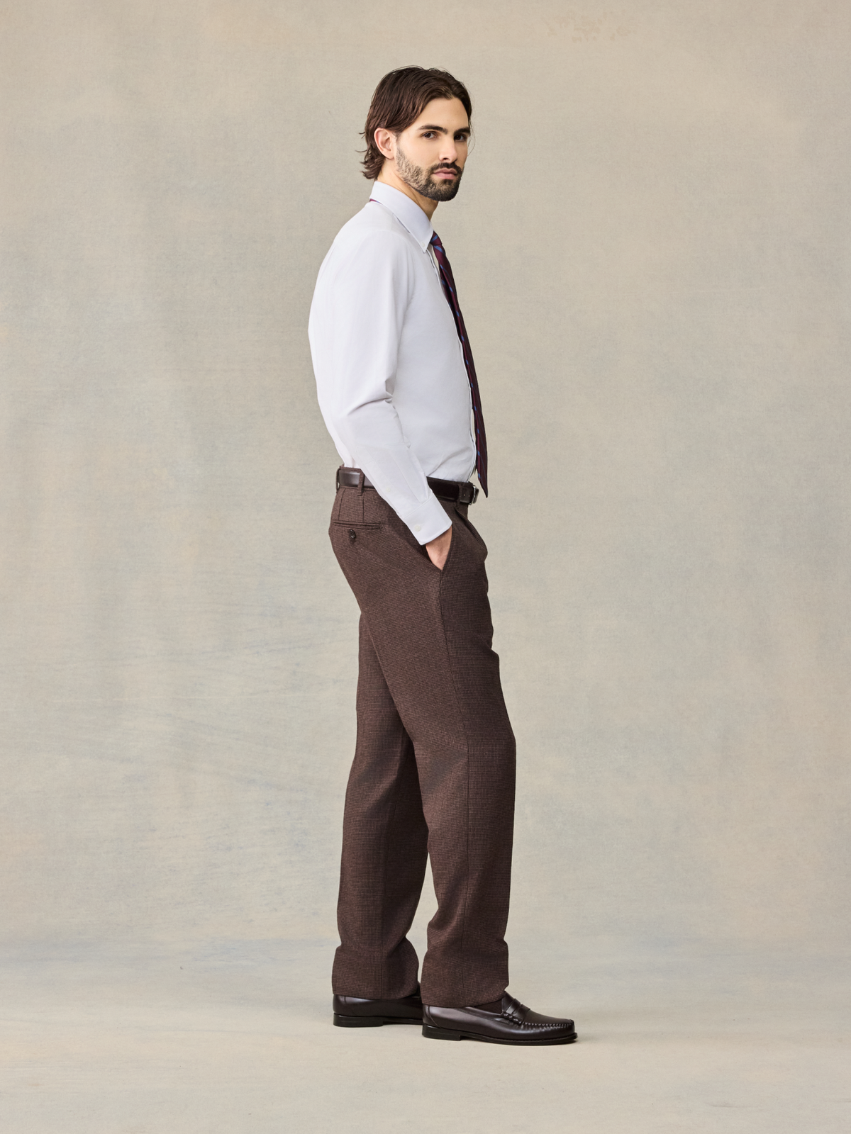 Brown Puppytooth Wool Suit