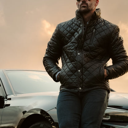 Highlands Quilted Leather Jacket | Black