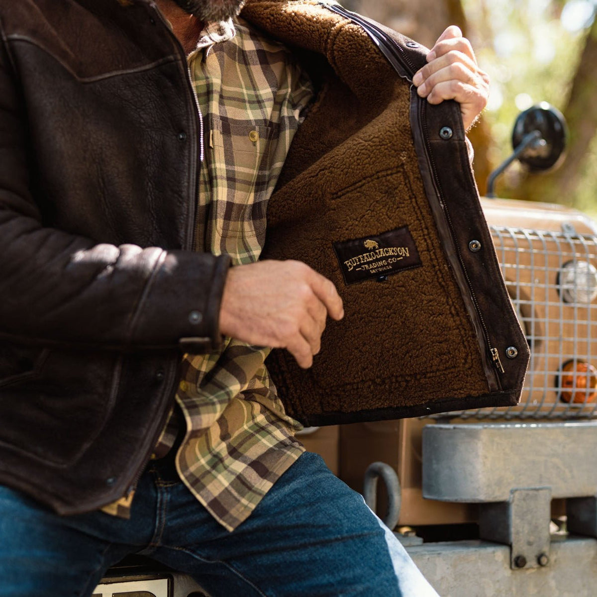 Jackson Shearling Leather Jacket | Brown