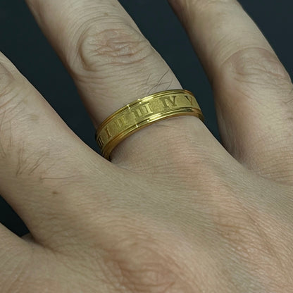 Golden Titanium Roman Ring