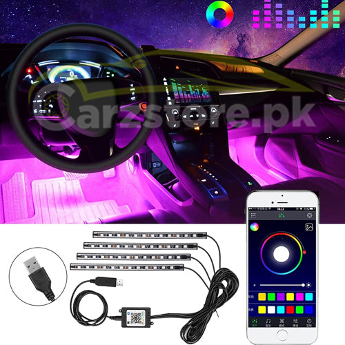 Car Atmosphere Light Application Control Bluetooth | RGB | Music Control | Interior Light