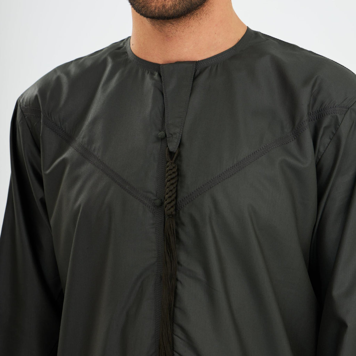Charcoal Green Emirati Kandora-Mens