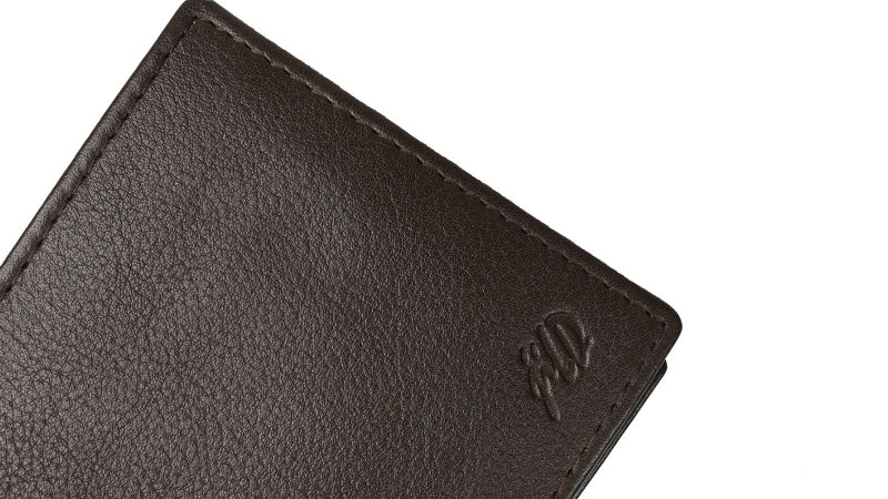 Ultra Slim Bi-fold ID Card Window Butter Soft Cow Leather Mens Wallet