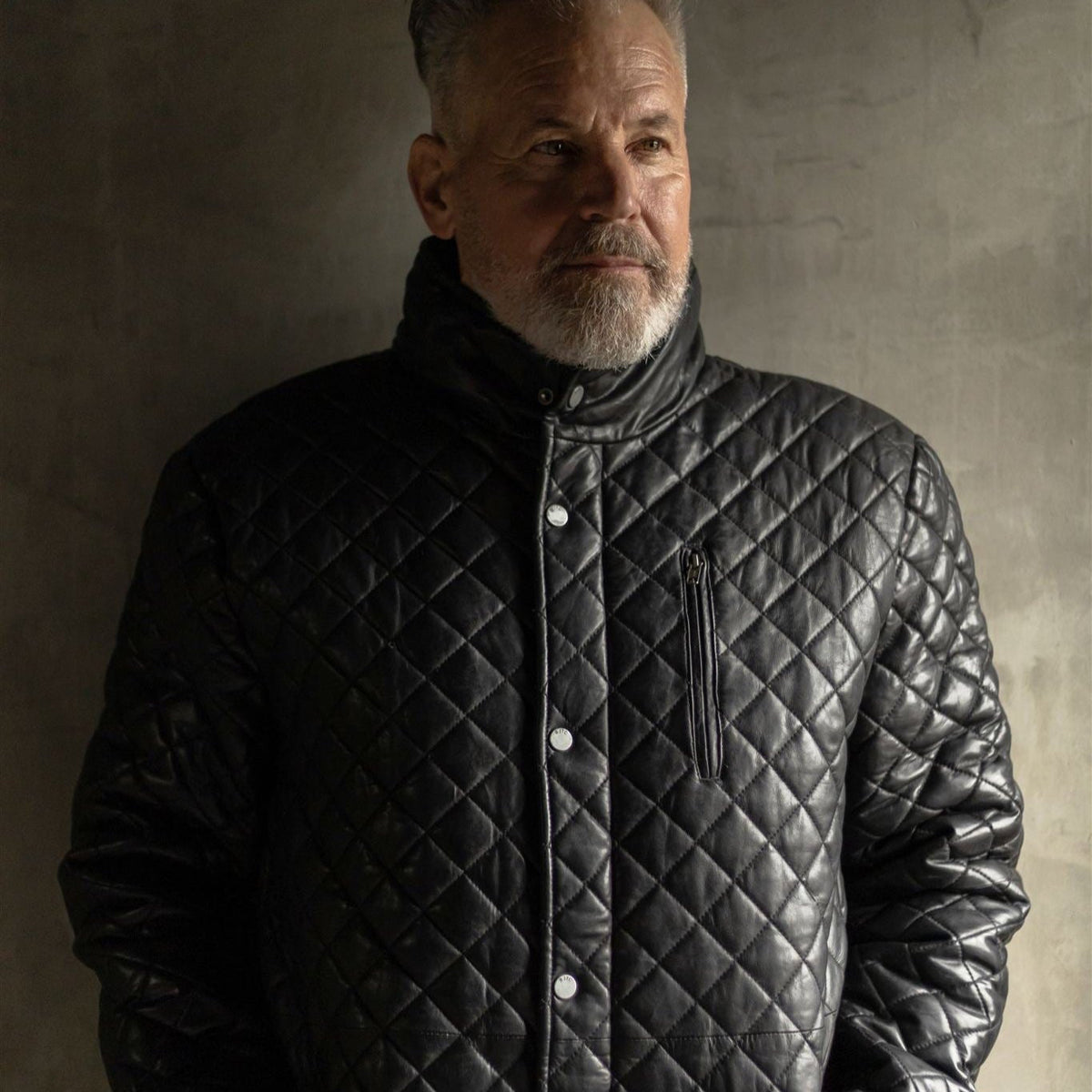 Highlands Quilted Leather Jacket | Black