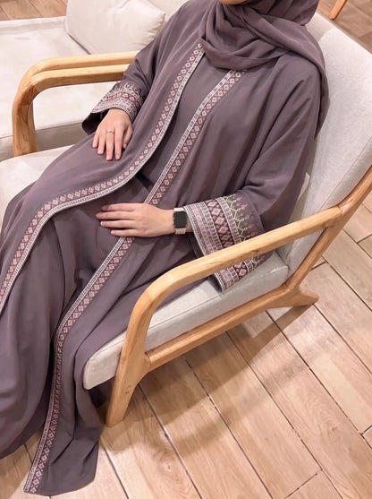 Mocha Taupe - Canvas Layer Abaya HJ1726