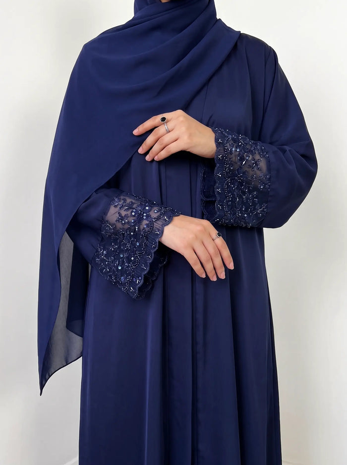 Navy Blue - Gleam of Reverie Abaya - HJ1723
