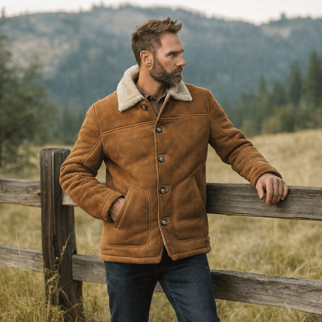 Durango Shearling Barn Coat | Saddle Tan