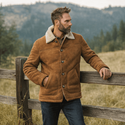 Durango Shearling Barn Coat | Saddle Tan
