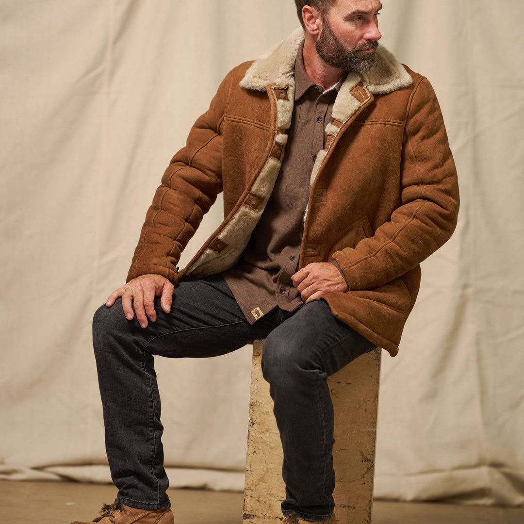 Durango Shearling Barn Coat | Saddle Tan