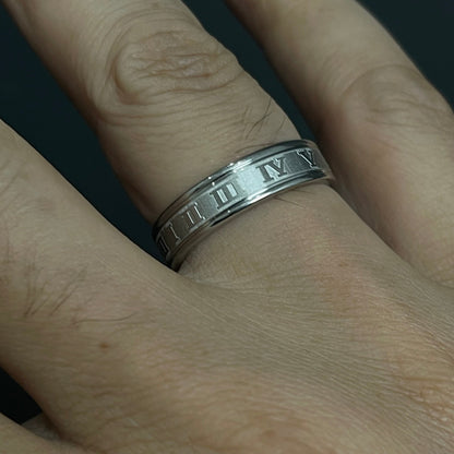 Slver Titanium Roman Ring