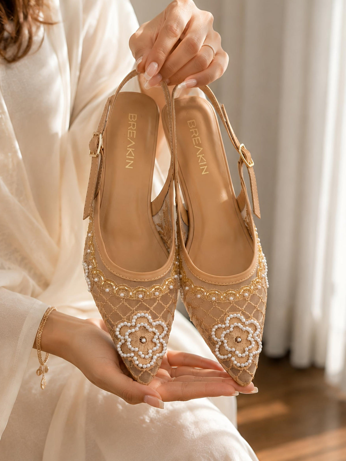 Evelyn Embroidered Heels