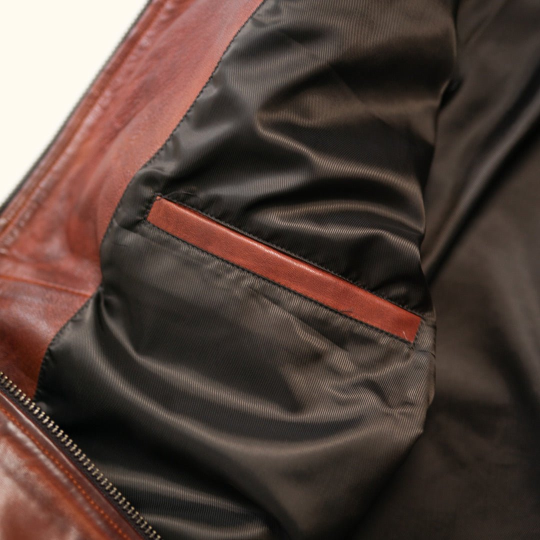 Western Elkhorn Leather Jacket | Distressed Brown & Chestnut