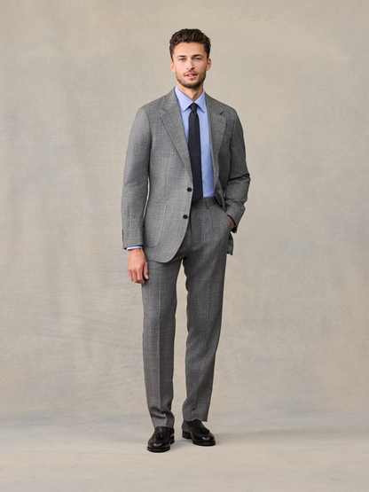 Grey Plaid Wool Suit