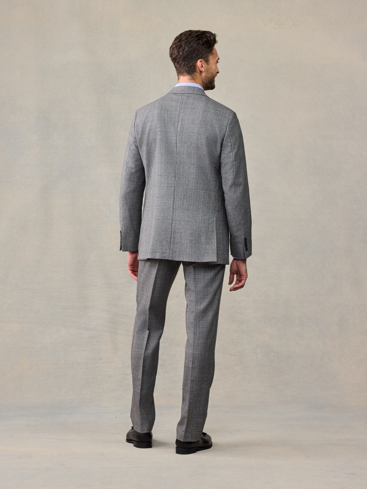 Grey Plaid Wool Suit