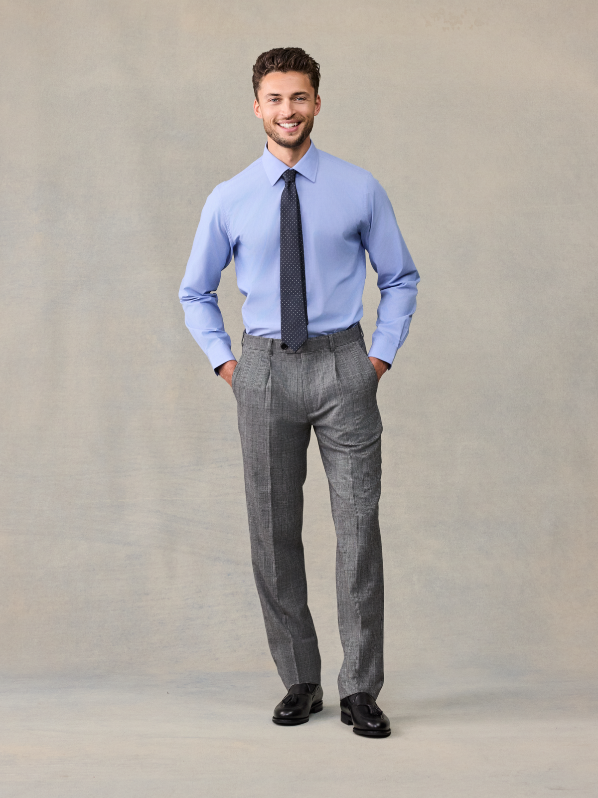 Grey Plaid Wool Suit