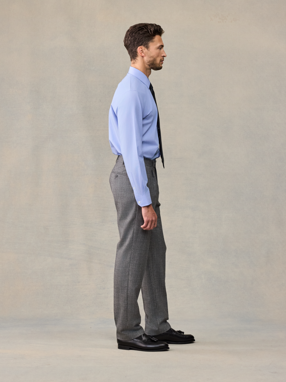 Grey Plaid Wool Suit