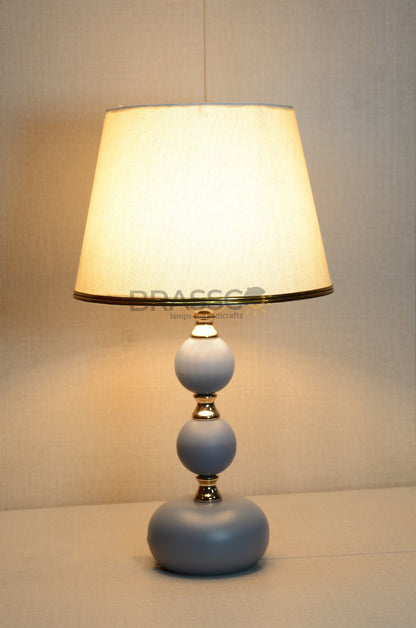 Grey Ball-Accent Brass Table Metal Lamp