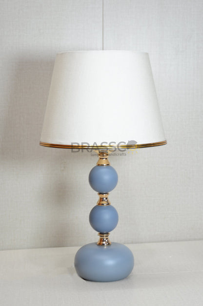 Grey Ball-Accent Brass Table Metal Lamp