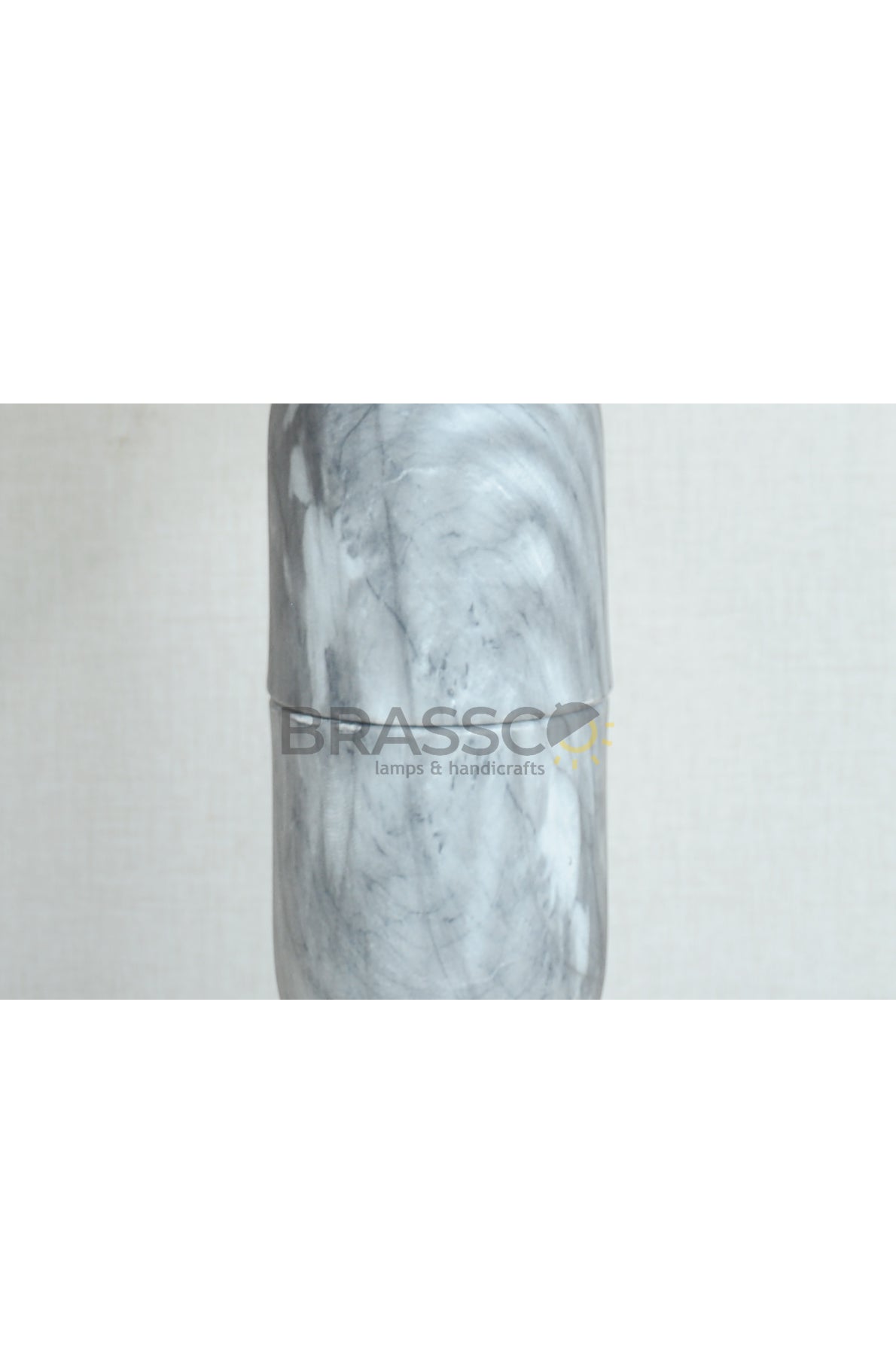 Grey Oval Marble-Texture Brass Metal Table Lamp