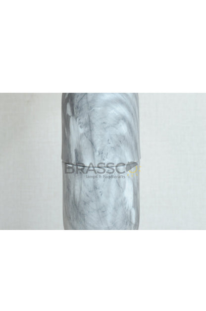 Grey Oval Marble-Texture Brass Metal Table Lamp
