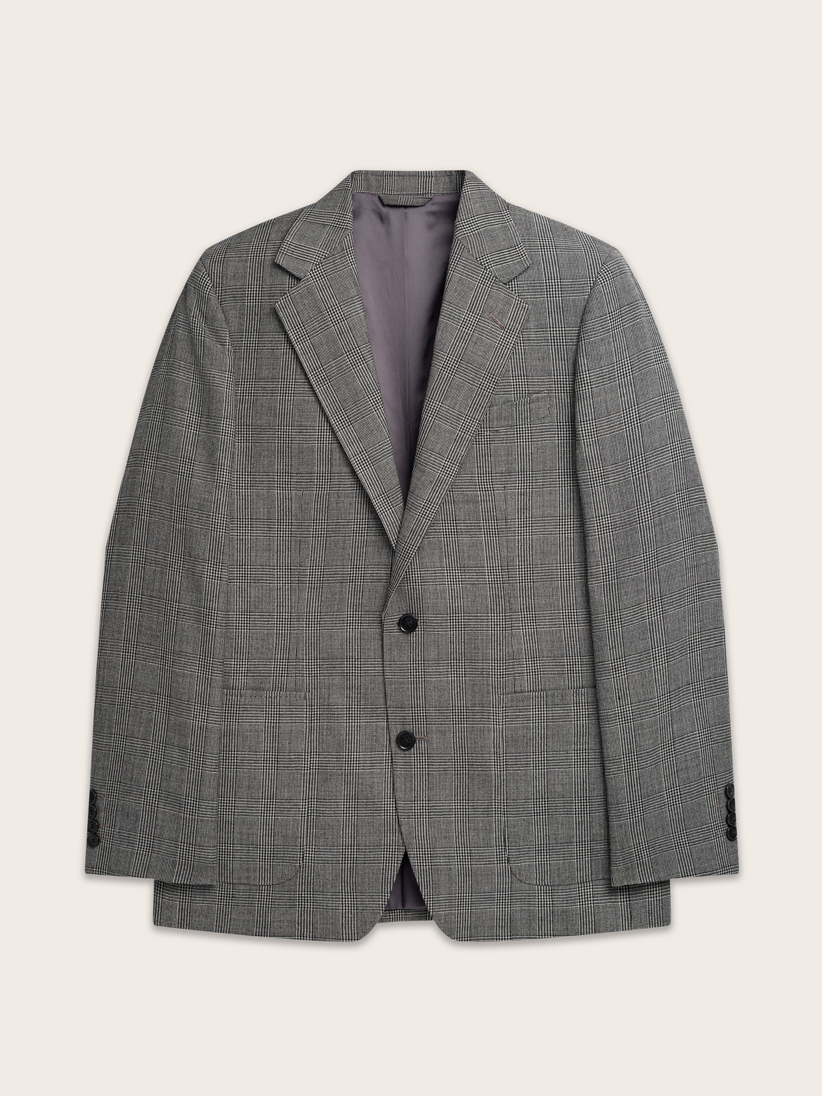 Grey Plaid Wool Suit