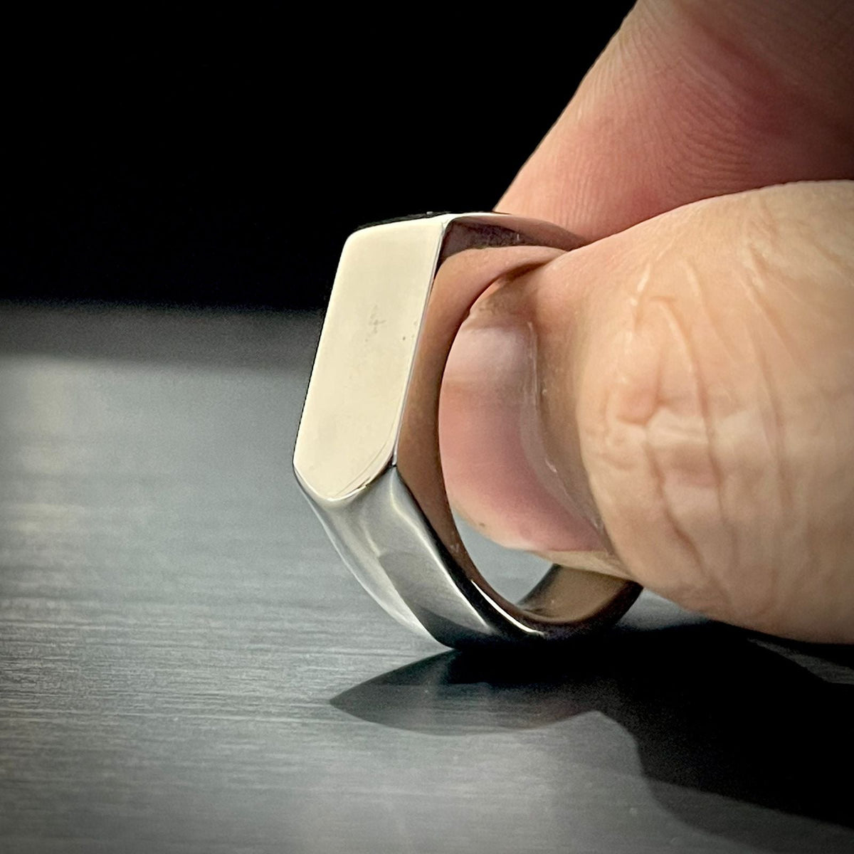 Silver Arrow Signet Ring For Men