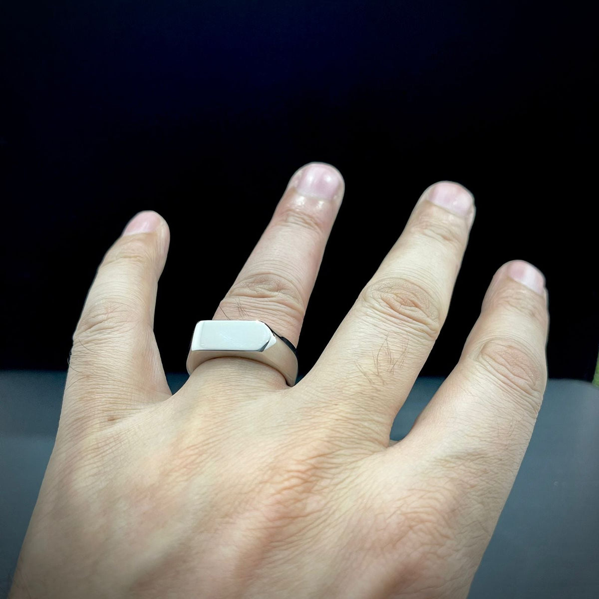 Silver Arrow Signet Ring For Men