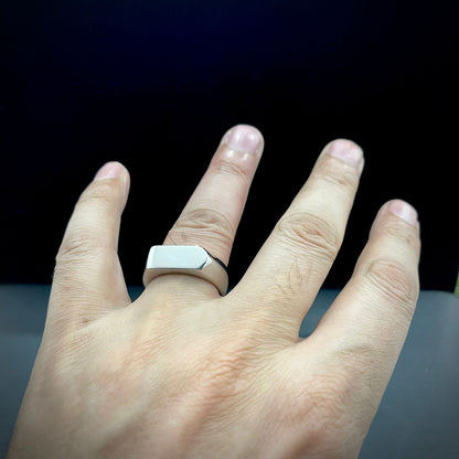 Silver Arrow Signet Ring For Men