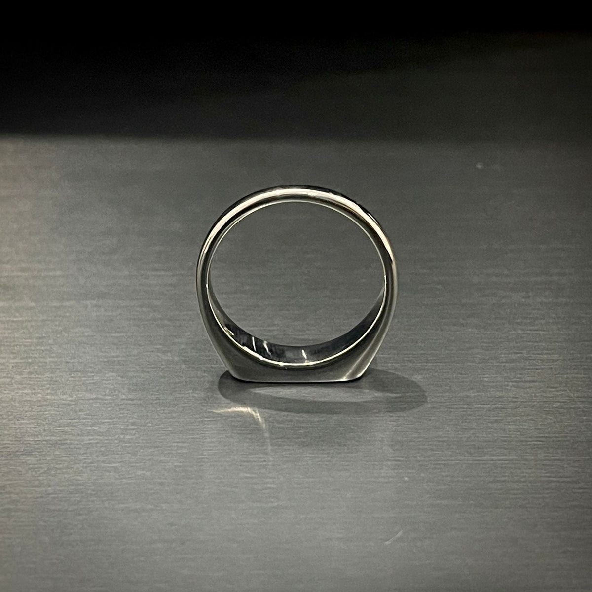 Minimal Silver Black Epoxy Ring For Men/Women