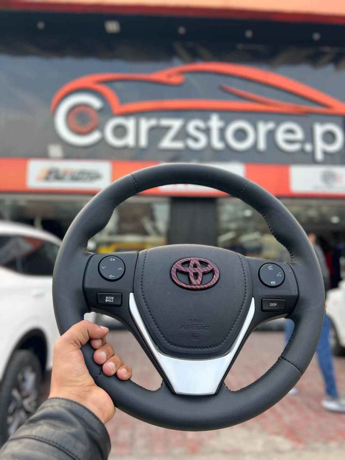 Toyota Corolla  Steering Wheel Monogram Red Forged | Carzstore.pk