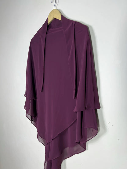 Maroon - Two Layer Khimar Set