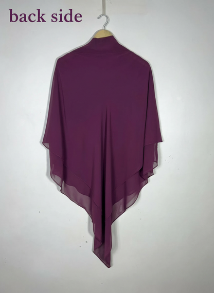 Maroon - Two Layer Khimar Set