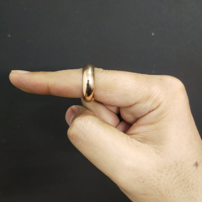 Rose Gold Titanium Round Ring For Men