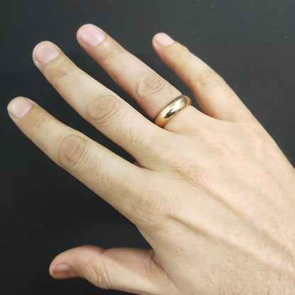 Rose Gold Titanium Round Ring For Men