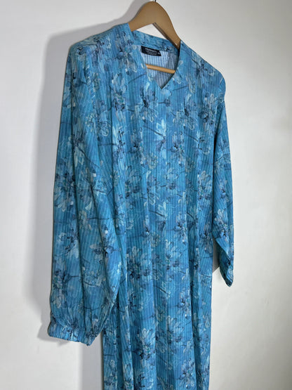 Sky Blue - Arabic Lawn Abaya HJ1684