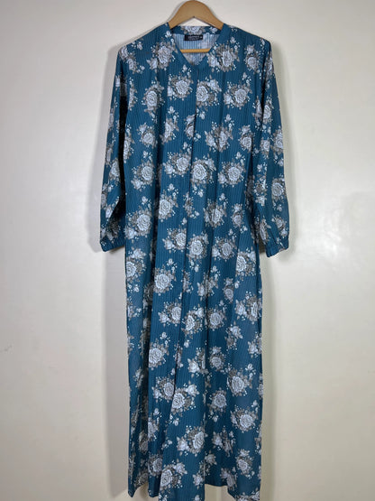 Teal Blue - Arabic Lawn Abaya HJ1685