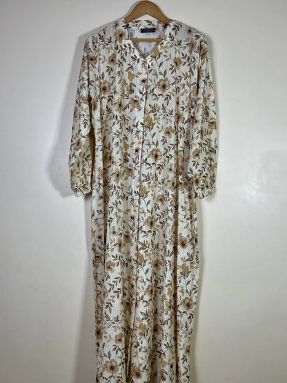 Beige Cream - Arabic Lawn Abaya HJ1690