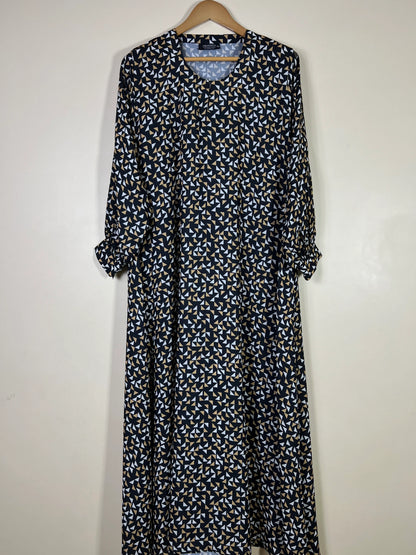 Black - Printed Maxi Abaya HJ1693