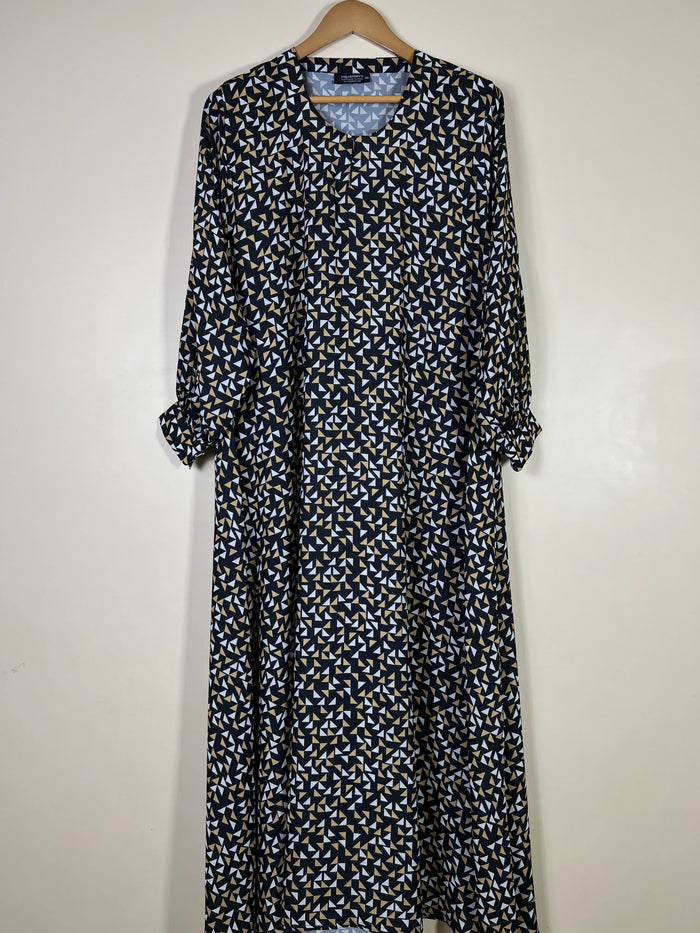 Black - Printed Maxi Abaya HJ1693