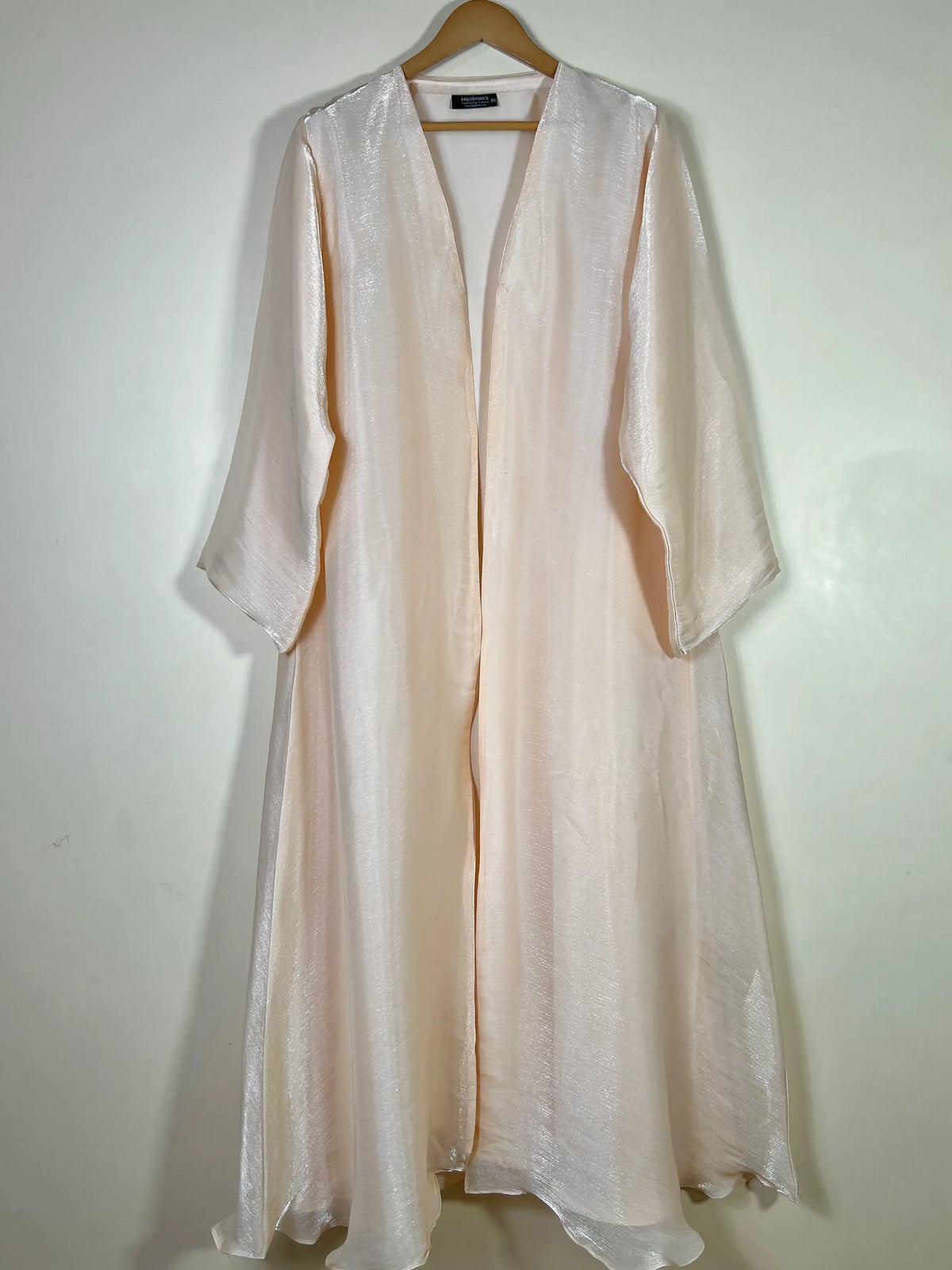 Soft Beige -  Zareen Crinkle Silk Abaya HJ1709