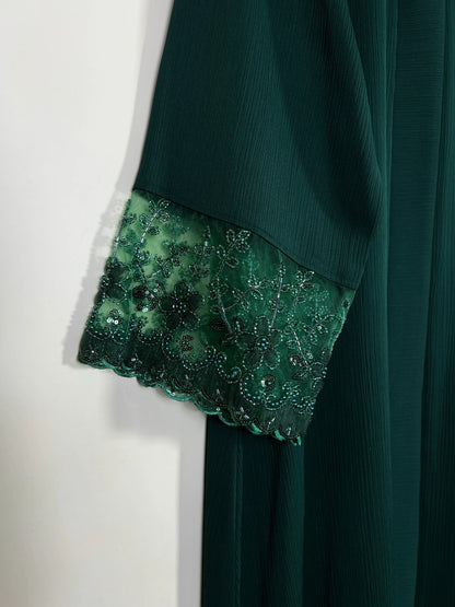 Bottle Green - Gleam of Reverie Abaya - HJ1721