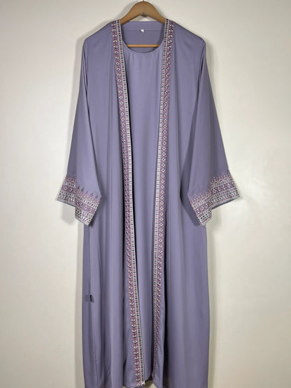Lavender - Canvas Layer Abaya HJ1724
