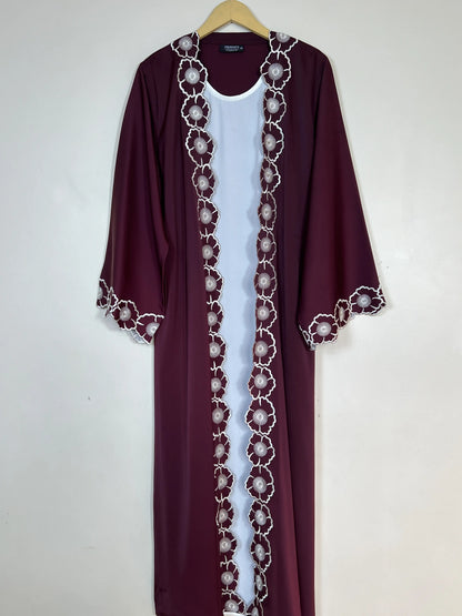 Mulberry - Fleur Embroidered Abaya HJ1717
